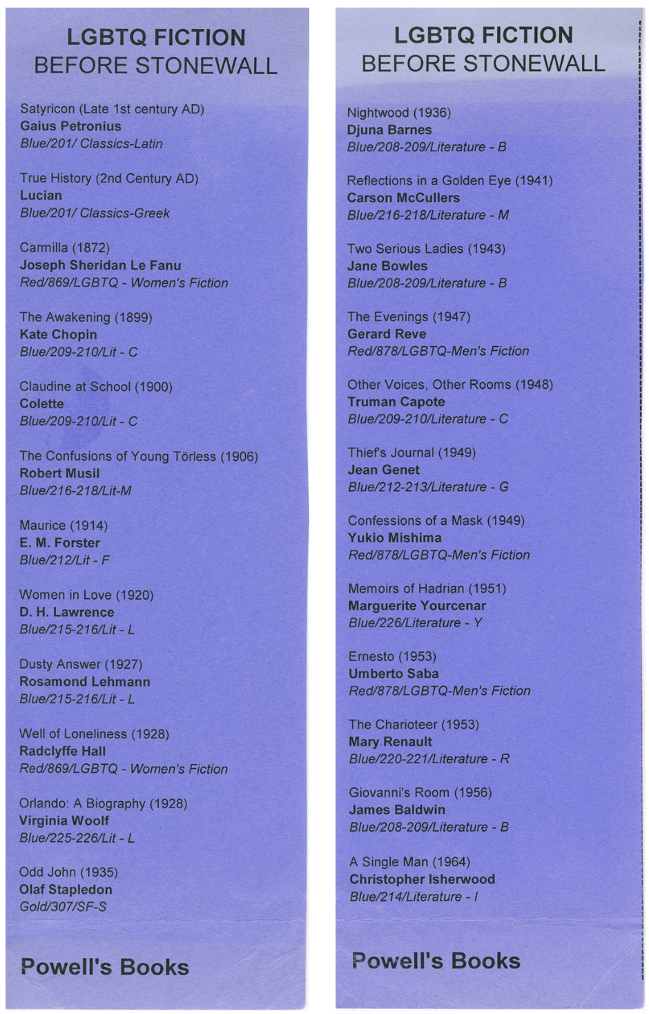 Powell's Books: LGBTQ Fiction Before Stonewall